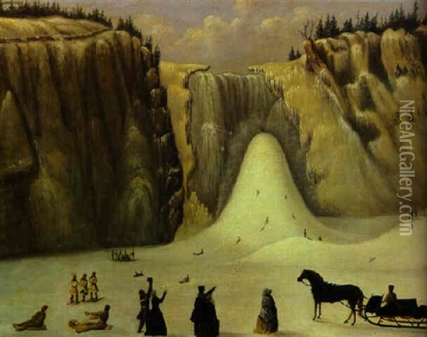 Montmorency Falls In Winter Oil Painting - Joseph Legare