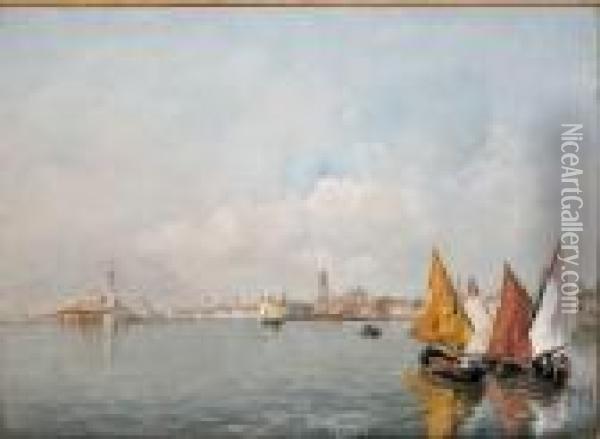 Vele A Venezia Oil Painting - Emanuele Brugnoli