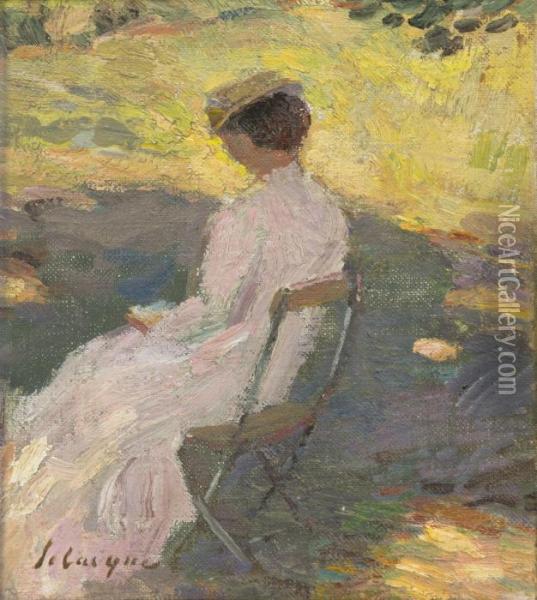 Jeune Femme Assise Dans Le Jardin Oil Painting - Henri Lebasque