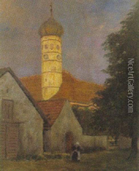 Bayrische Klosterkirche Oil Painting - Adolf Kapfhammer