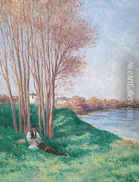 Landscape (with Two Figures) Oil Painting - Maximilien Luce