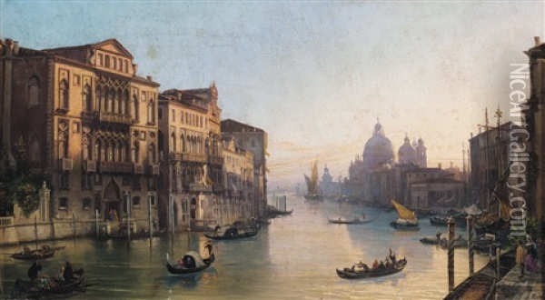 Venezia Oil Painting - Federico Moja