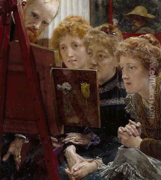 A Family Group Oil Painting - Sir Lawrence Alma-Tadema