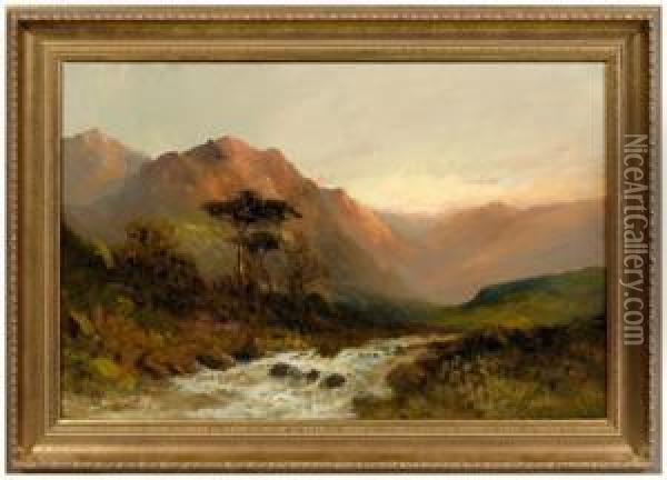 Highland Landscape With River Oil Painting - Frances E. Jamieson
