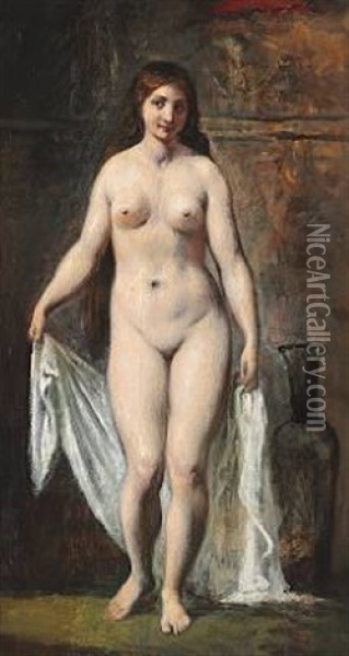 Staende Nogen Kvinde Oil Painting - Wilhelm Nicolai Marstrand