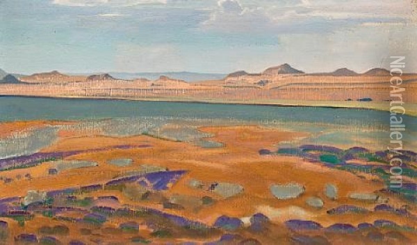 Rocky Landscape Oil Painting - Nikolai Konstantinovich Roerich