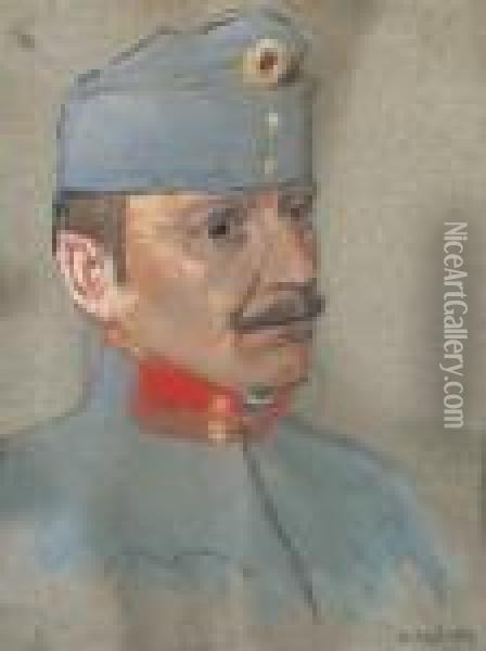 Head Of A Soldier Oil Painting - Laszlo Mednyanszky