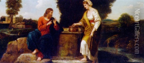 Jesus Und Die Samariterin Am Brunnen Oil Painting - Gustave Gaul