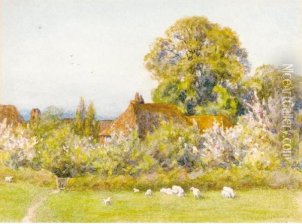 Springtime In Witley, Surrey Oil Painting - Helen Mary Elizabeth Allingham