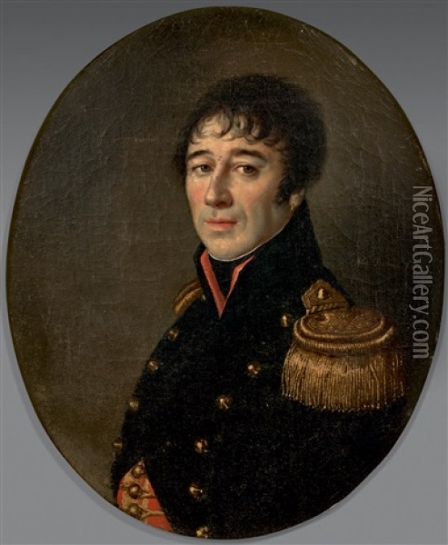 Portrait De Gerard Lacuee, Colonel Du 59e D'infanterie Oil Painting - Theodore du Bois