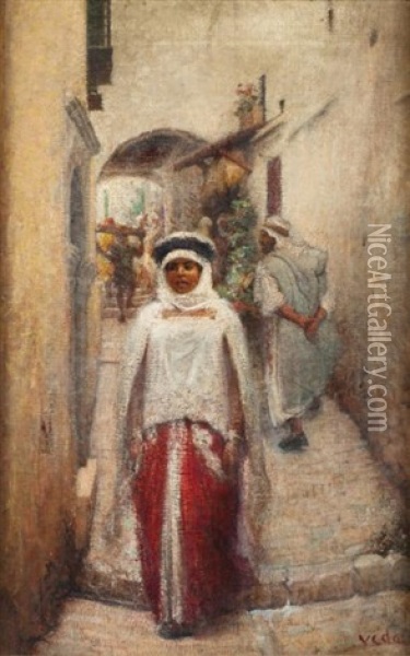 Femmes Dans La Kasbah Oil Painting - Eugene Vincent Vidal