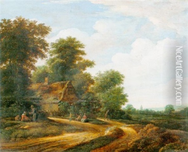 Landschaft Mit Bauernhaus Oil Painting - Salomon Rombouts