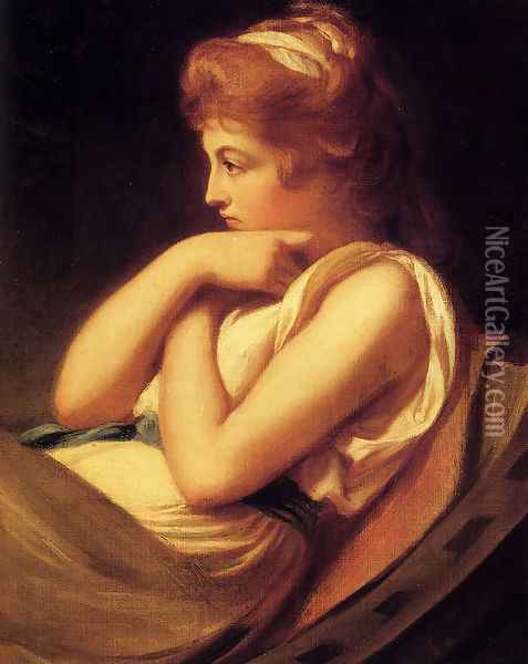 Serena In Contemplation Oil Painting - George Romney