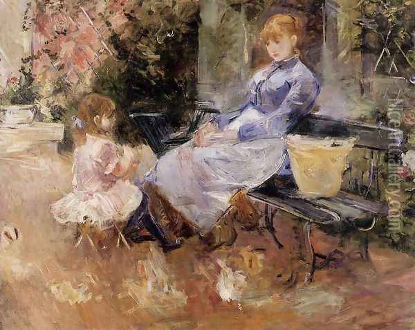 The Fable Oil Painting - Berthe Morisot