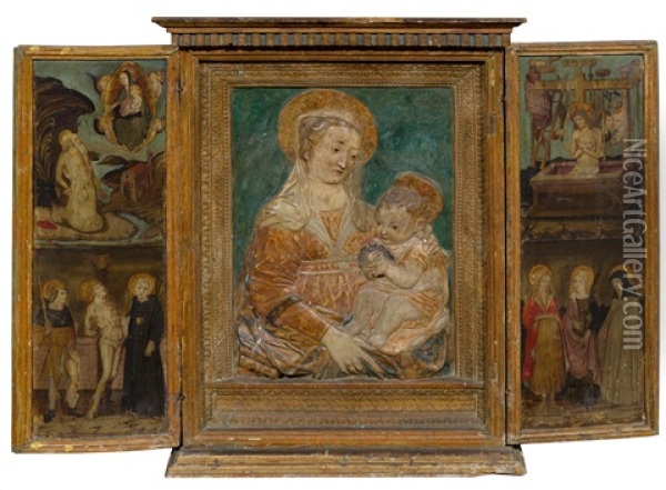 Florentine Altar Oil Painting - Antonio Rossellino