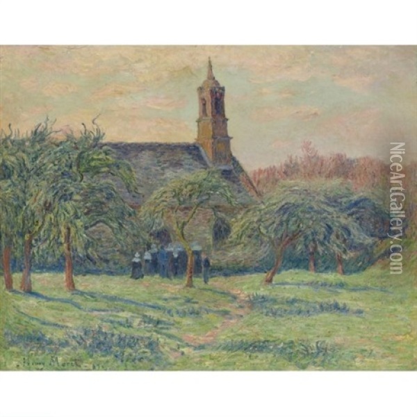 Une Eglise En Clohars-carnoet Oil Painting - Henry Moret