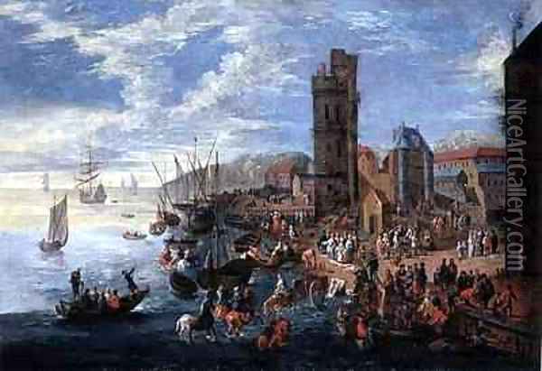 A Harbour Scene Oil Painting - Boudewyns