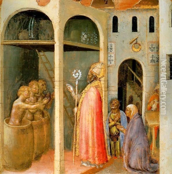 Polyptych Quartesi St Nicholas in Salamoia Oil Painting - Gentile Da Fabriano