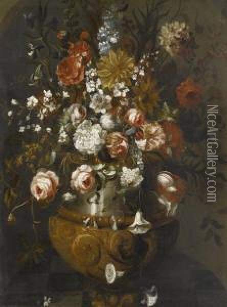 Still Life Withflowers Oil Painting - Jean Baptiste Belin de Fontenay