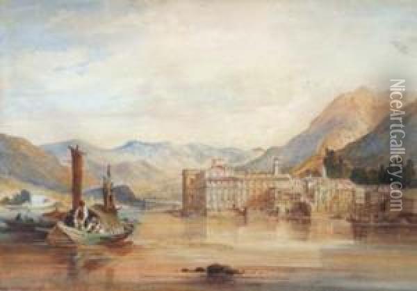 Italianate Lakeview Oil Painting - Selim Rothwell