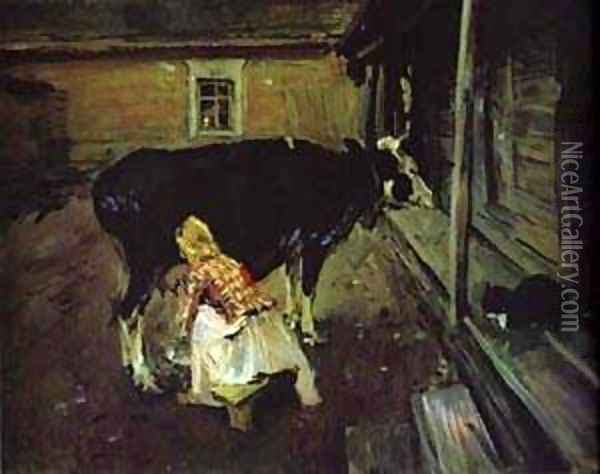 Farm Yard In Finland 1902 Oil Painting - Valentin Aleksandrovich Serov