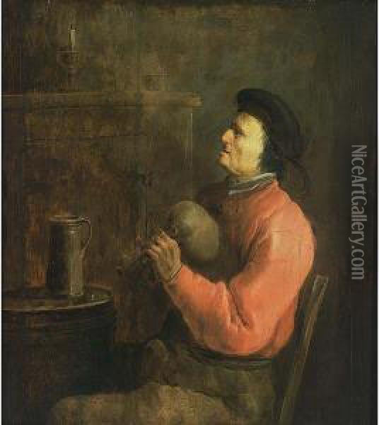 A Bagpipe Player Oil Painting - Jan van de Venne