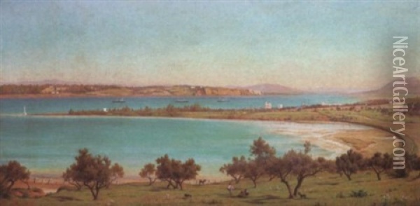Ferryville, Entree De L'arsenal Oil Painting - Auguste Bougourd