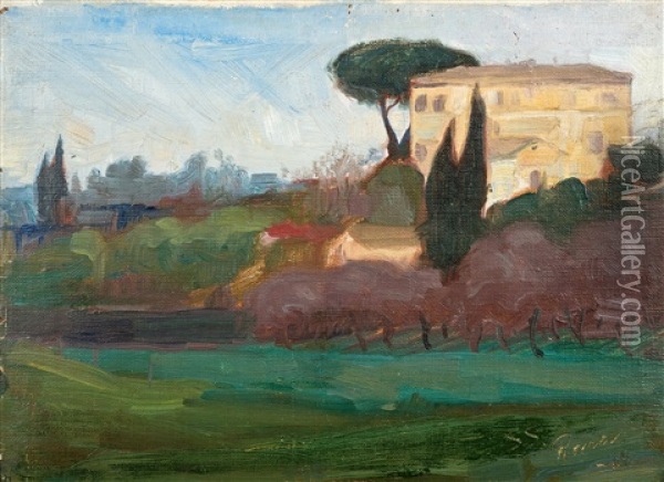 View From Rome Oil Painting - Santeri Salokivi