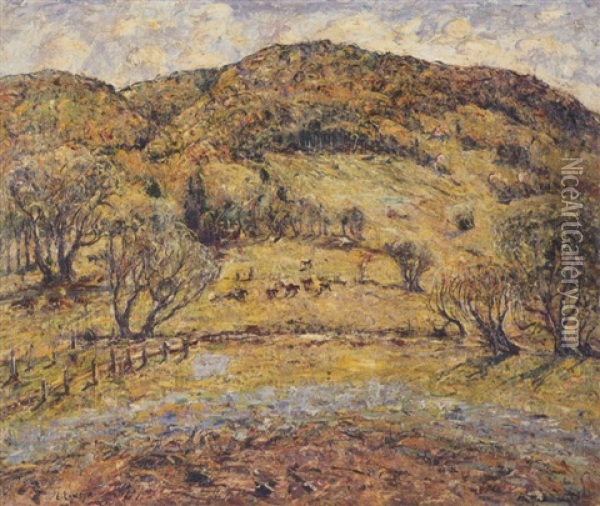 Connecticut Meadow Oil Painting - Ernest Lawson