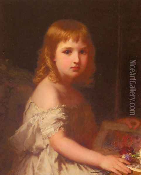 The Picture Book Oil Painting - Karl Wilhelm Friedrich Bauerle