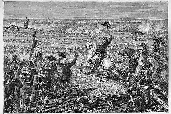 The Battle of Valmy, 20 September 1792 Oil Painting - H. de la Charlerie