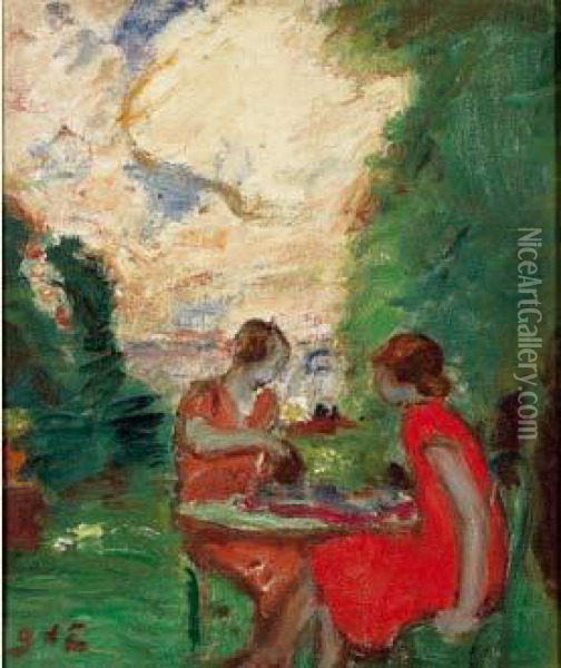 Au Jardin Oil Painting - Georges dEspagnat