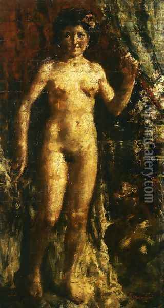 Female Nude Oil Painting - Antonio Mancini