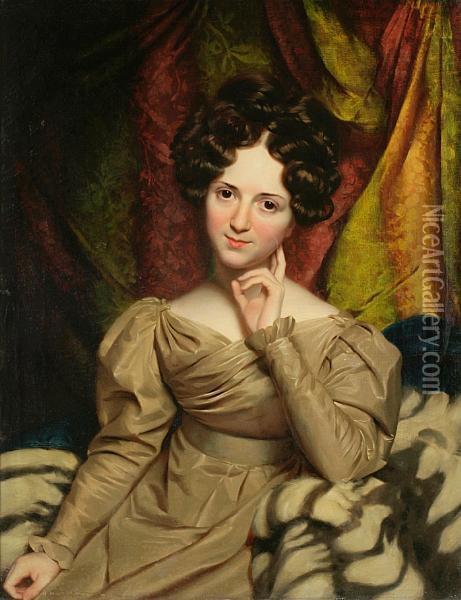 Portrait Of Julia Anna Hosmer Oil Painting - Henry Inman