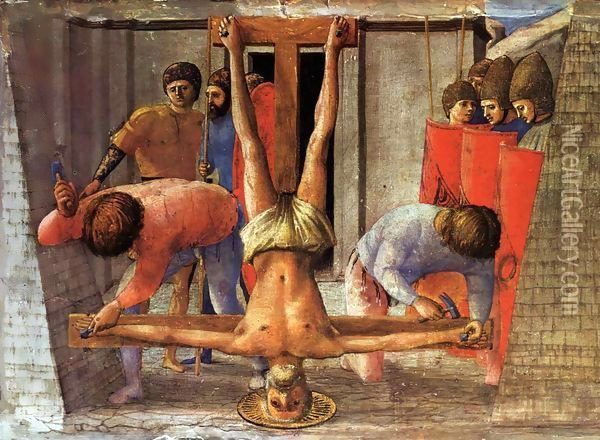 Crucifixion of St Peter 1426 Oil Painting - Masaccio (Tommaso di Giovanni)