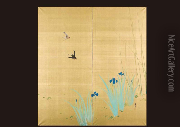 Work(folding Screen) Oil Painting - Shuho Ikegami