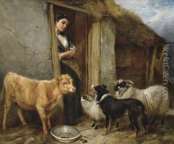 The Shepherd's Home Oil Painting - Richard Ansdell