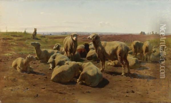 Watching His Flock Oil Painting - Rosa Bonheur