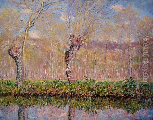 The Banks Of The River Epte In Springtime Oil Painting - Claude Oscar Monet