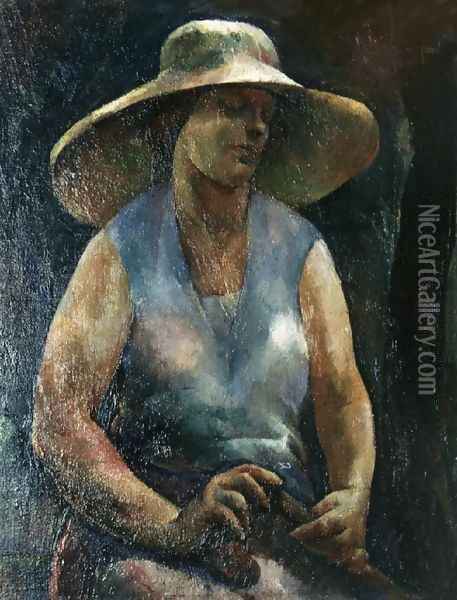 Portrait of a Woman 1925 Oil Painting - Lajos Fono