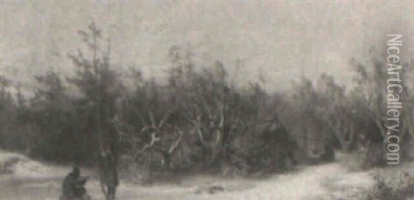 Winter Encampment Oil Painting - Carl Theodor Staaf