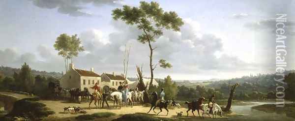 Landscape with Figures Oil Painting - Joseph Swebach-Desfontaines