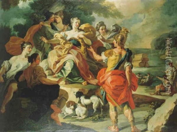 The Departure Of Aeneas Oil Painting - Francesco de Mura