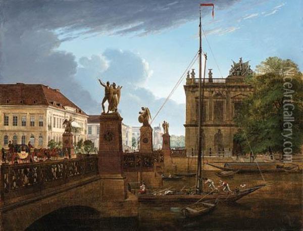 View Of Schlossbrcke And Zeughaus Oil Painting - Friedrich Wilhelm Klose