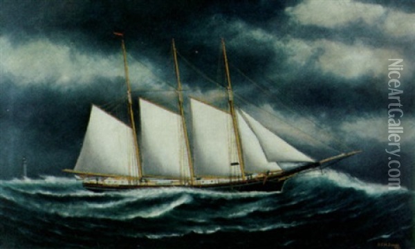 The American Three-masted Schooner 