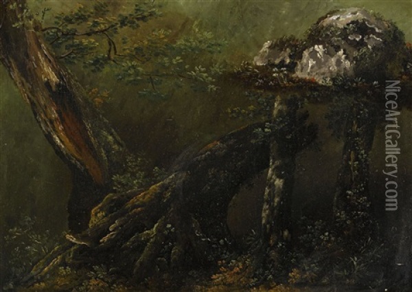 Skogslandskap Oil Painting - Thomas Fearnley