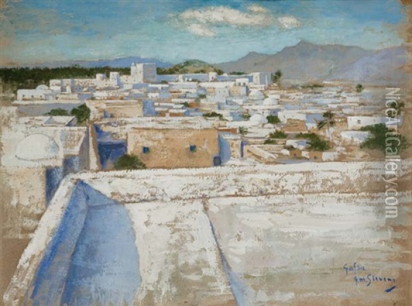 Vue De Gafsa Oil Painting - Gustav Max Stevens