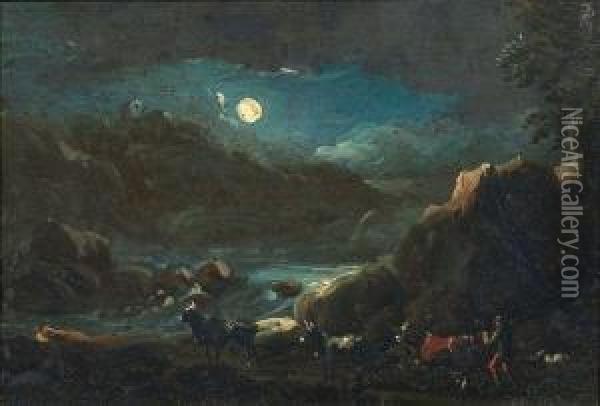 Notturno Oil Painting - Johann Melchior Roos