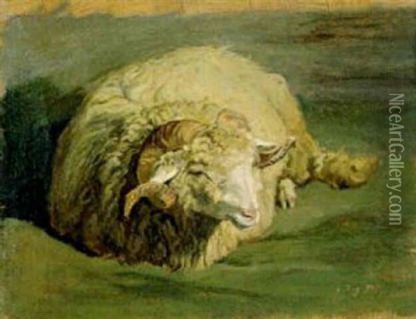 Schafbock Oil Painting - Johann Rudolf Koller