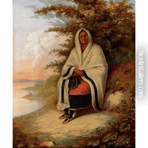 Seated Indian Woman Oil Painting - Martin Somerville